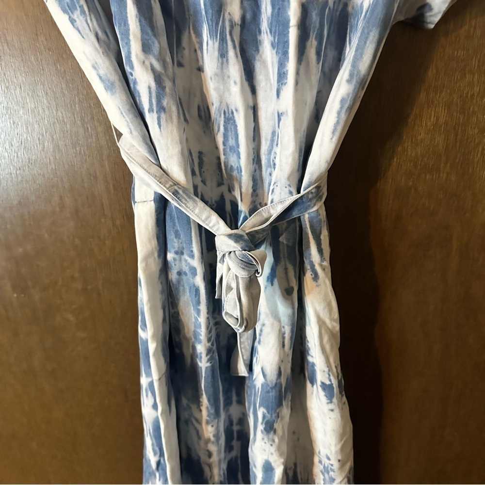 INC International Concepts Meadow 2 Indigo White Tie Dye Wash Midi Dress Sz M - Picture 4 of 11